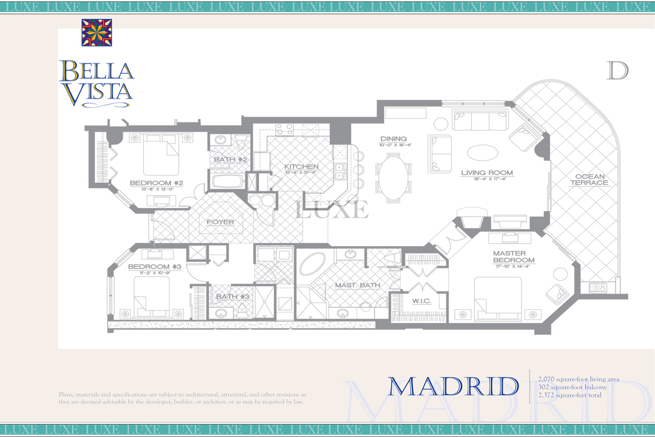 Madrid Unit 04 - 2515 S Atlantic Ave - Bella Vista Floor Plans Daytona Beach Shores - The LUXE Group 386.299.4043